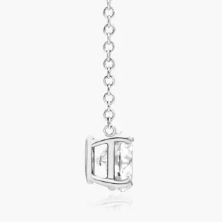 GIA Lab Report Solitaire 0.59CT I/VVS2 Triple EX!! diamond pendant with a necklace made from 14K - 14 karaat Witgoud - Collier met hanger Diamant