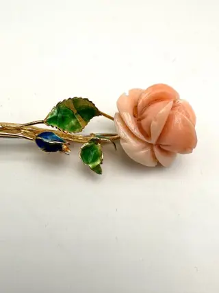 18 karaat Goud - Broche Koraal