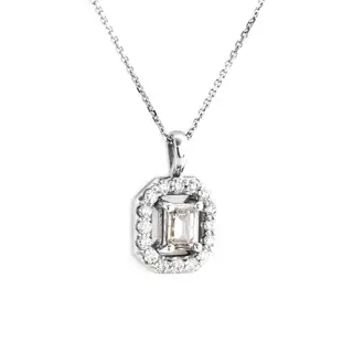 0.65 tcw VS2 Diamond Pendant - 14 karaat Witgoud - Collier met hanger - 0.41 ct Diamant - 0,24 ct diamanten - geen minimumprijs