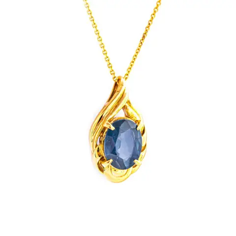 2.03 tcw Sapphire Pendant - 18 karaat Geel goud - Hanger - 2.03 ct Saffier - Geen minimumprijs