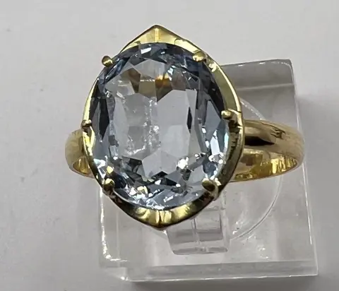 NO RESERVE PRICE - 18 karaat Geel goud - Ring Topaas