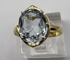 NO RESERVE PRICE - 18 karaat Geel goud - Ring Topaas