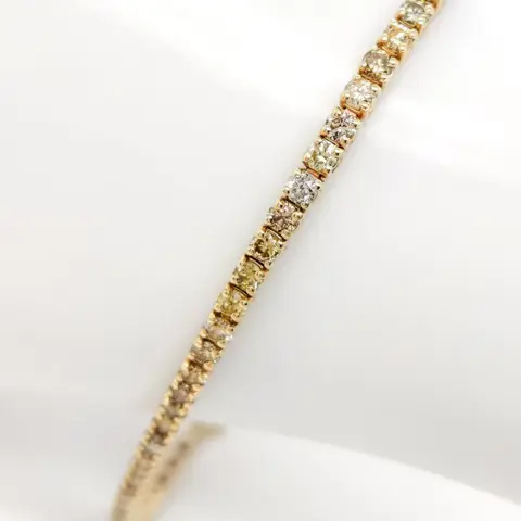 *NO RESERVE PRICE* 2.68ct Fancy Diamonds Bracelet - 14 karaat Geel goud - Armband