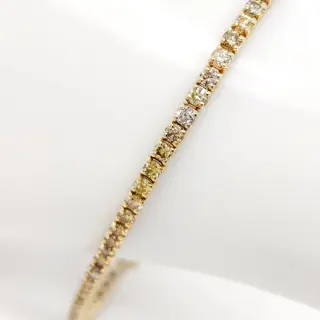 *NO RESERVE PRICE* 2.68ct Fancy Diamonds Bracelet - 14 karaat Geel goud - Armband