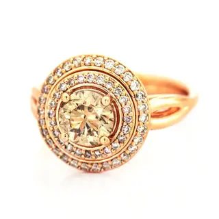 1.39 tcw Diamond Ring - 14 karaat Rosé goud - Ring - 1.02 ct Diamant - Diamanten van 0,37 ct - geen minimumprijs