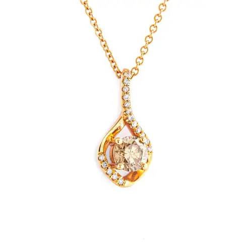 0.61 tcw SI1 Diamond Pendant - 14 karaat Rosé goud - Collier met hanger - 0.54 ct Diamant - Diamanten van 0,07 ct - geen minimumprijs