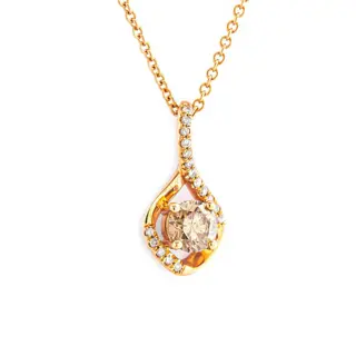 0.61 tcw SI1 Diamond Pendant - 14 karaat Rosé goud - Collier met hanger - 0.54 ct Diamant - Diamanten van 0,07 ct - geen minimumprijs