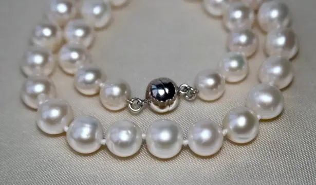 No reserve price - (51.3 gr.) - 925 Akoya parels, Zilver - Halsketting Parels - rond zoutwater ca 8,5 tot 10,2 mm - uitstekend glanzend