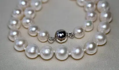 No reserve price - (51.3 gr.) - 925 Akoya parels, Zilver - Halsketting Parels - rond zoutwater ca 8,5 tot 10,2 mm - uitstekend glanzend
