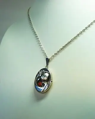 Goldschmiede-Anfertigung um 1920 - 835 Zilver - Halsketting, Hanger - 0.30 ct Koraal