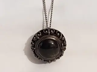 Zilveren gourmet collier waaraan een zilveren hanger welke ook als broche te dragen is waarvan de - 835 Zilver - Collier met hanger