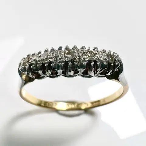 Handcrafted with Signé - 18 karaat Geel goud, Platina - Ring - 0.08 ct Diamant