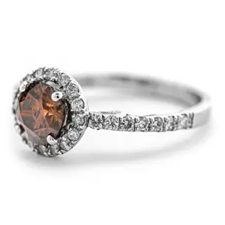 1.38 tcw Diamond Ring - 14 karaat Witgoud - Ring - 1.02 ct Diamant - 0,36 ct diamanten - geen minimumprijs