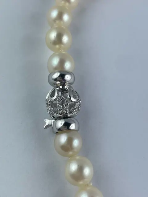 Miluna - 18 karaat Akoya parel - Halsketting Akoya parel - Diamanten