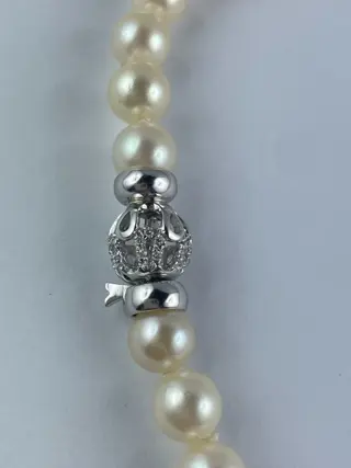 Miluna - 18 karaat Akoya parel - Halsketting Akoya parel - Diamanten