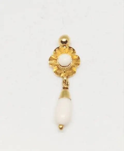 18 karaat Geel goud - Oorbellen - 1.00 ct Koraal