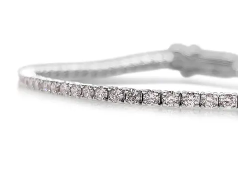 1.31 Carat Fancy Light Pink Diamond Tennis Riviera - 14 karaat Witgoud - Armband - GEEN RESERVE