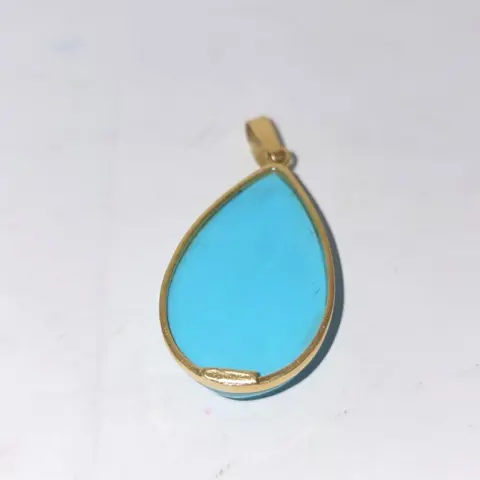 18 karaat Goud - Hanger, Oorbellen Turquoise