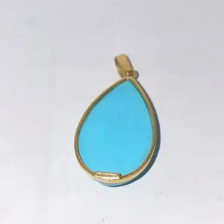 18 karaat Goud - Hanger, Oorbellen Turquoise