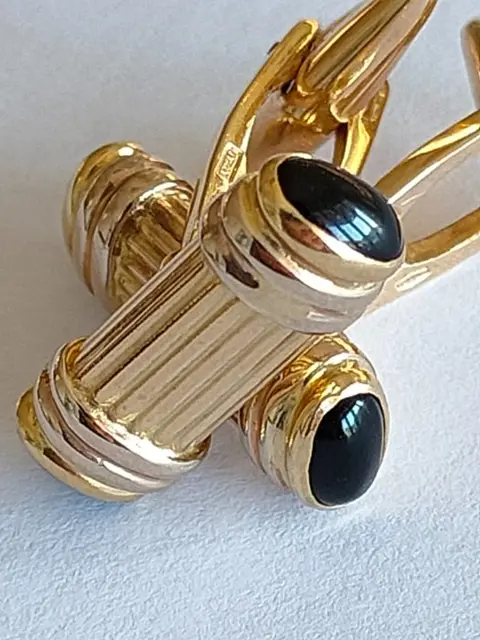 18 karaat Geel goud - Manchetknopen Onyx