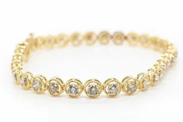 No reserve price - 3.54 tcw - 18 karaat Geel goud - Armband Diamant