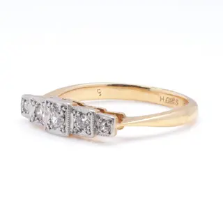 Henry Griffith & Sons Art Deco - 950 Geel goud, Platina - Ring - 0.43 ct Diamant