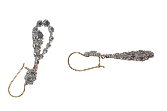 NO RESERVE PRICE - 18 karaat Geel goud - Oorbellen Diamant - Vintage antieke Georgische/Victoriaanse anno 1840