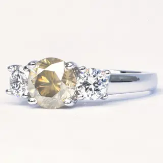 2.00 ct Natural Fancy Yellowish Gray SI2, D VVS1 to VVS2 - 14 karaat Witgoud - Ring - 1.35 ct Diamant - Diamanten, Geen minimumprijs