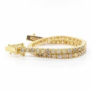 No reserve price - 2.59 tcw - 18 karaat Geel goud - Armband Diamant