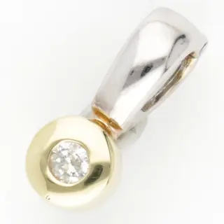 14 karaat Goud, Tweekleurig - Hanger - 0.05 ct Diamant