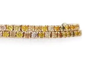 2.32 Carat Fancy Colors Diamond Tennis Riviera - 14 karaat Geel goud - Armband - GEEN RESERVE