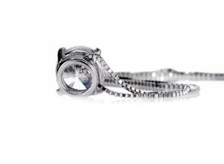 1.02 Ct Round Diamond Pendant - 14 karaat Witgoud - Collier met hanger - Helderheid versterkt 1.02 ct Diamant - Geen reserve