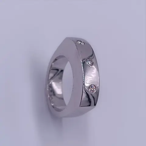 Vasari - 18 karaat Witgoud - Ring - 0.15 ct Diamant