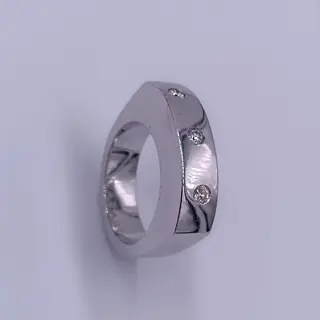 Vasari - 18 karaat Witgoud - Ring - 0.15 ct Diamant