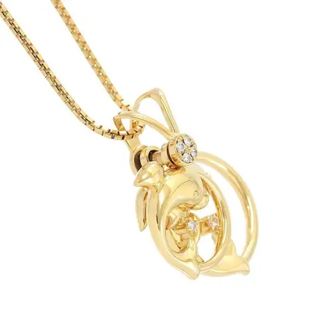 HCO Geel goud - Collier met hanger Diamant