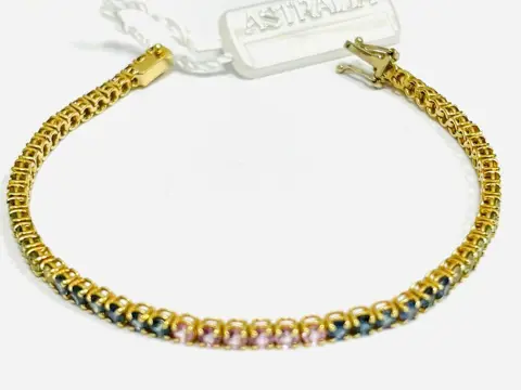 Astralia - 18 karaat Geel goud - Armband - 8.12 ct Saffier