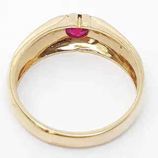 18 karaat Geel goud, Witgoud - Ring - 0.60 ct Robijn