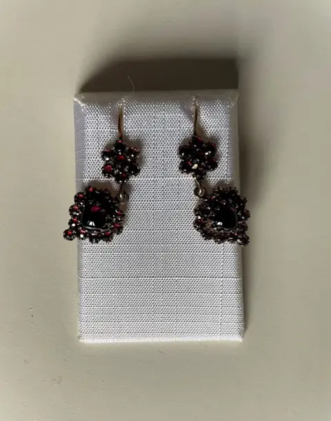 925 Zilver - Oorbellen Granaat