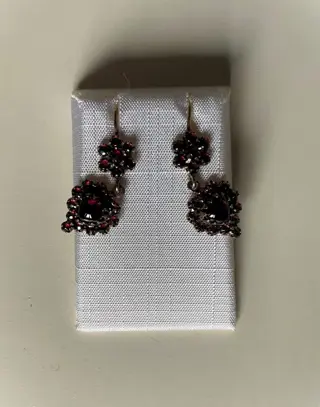 925 Zilver - Oorbellen Granaat