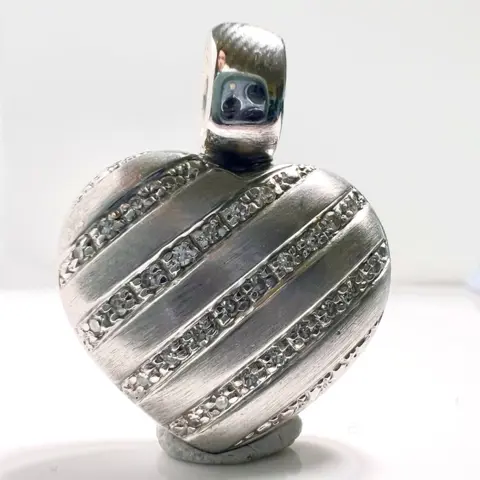 Herz - 14 karaat Witgoud - Hanger - 0.20 ct Diamant