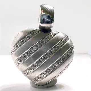 Herz - 14 karaat Witgoud - Hanger - 0.20 ct Diamant