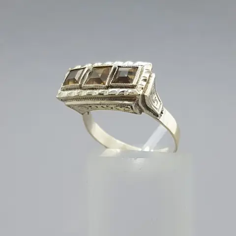 Art Deco Citrien(Getest) Zilver - Ring