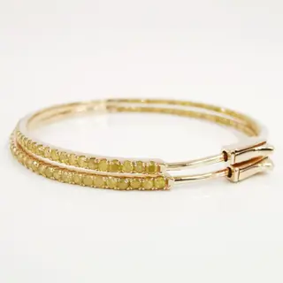 2.42 ct fancy intense yellow diamonds extra large designer hoop earrings - 14 karaat Rosé goud - Oorbellen Diamant - Diamanten, AIG gecertificeerd zonder reserve