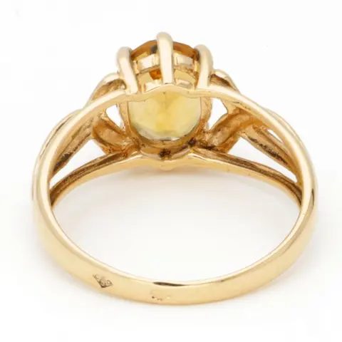 No Reserve - 18 karaat Goud - Ring - 1.27 ct Citrien