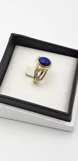 18 karaat Geel goud - Ring - 3.50 ct Lapis lazuli