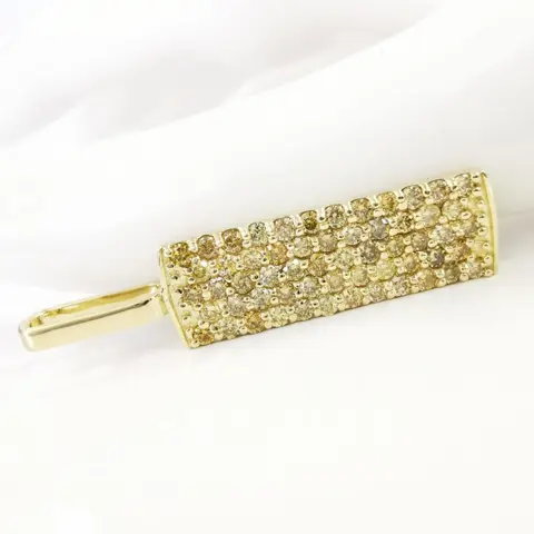 1.45 ct vs fancy mix color diamonds designer pendant - 14 karaat Geel goud - Hanger Diamant - AIG gecertificeerd zonder reserve