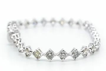 No reserve price - 4.07 tcw - 18 karaat Witgoud - Armband Diamant