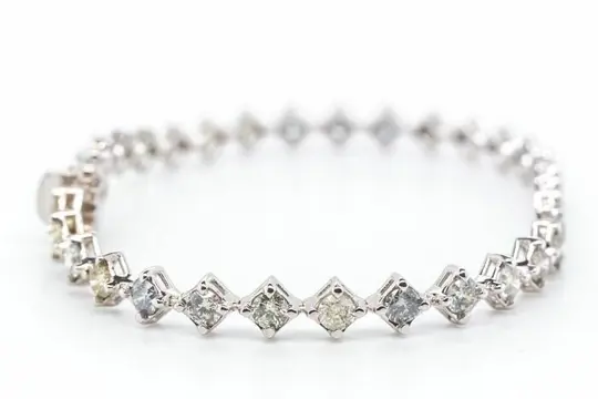 No reserve price - 3.67 tcw - 18 karaat Witgoud - Armband Diamant