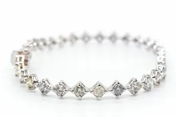 No reserve price - 3.67 tcw - 18 karaat Witgoud - Armband Diamant