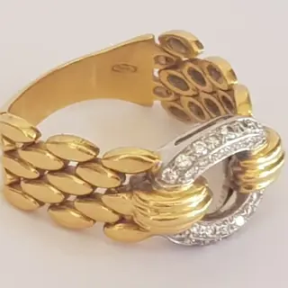 18 karaat Geel goud, Goud, Witgoud - Ring Diamant